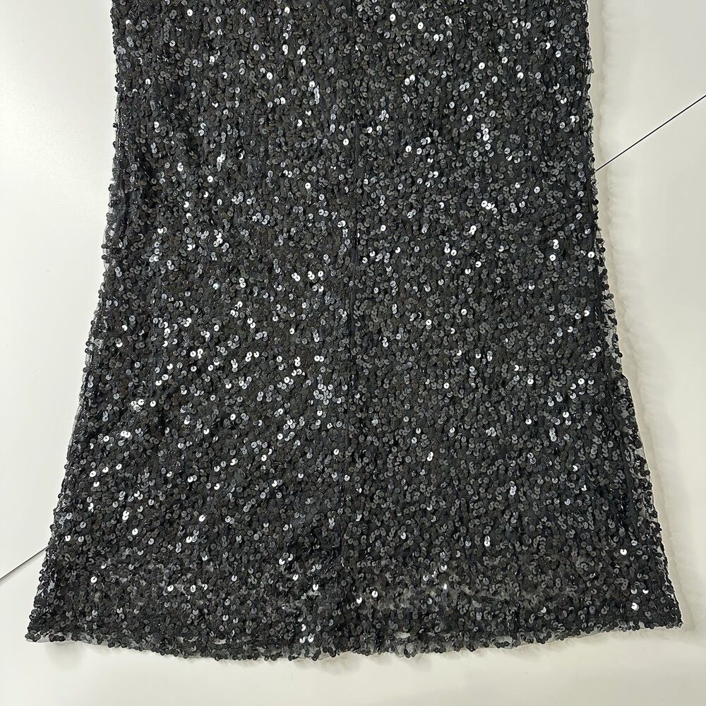 Rue 21 Black Sequin Mini Dress Lined LBD Cocktail Party Glam Event HOCO Sz L - Picture 10 of 14
